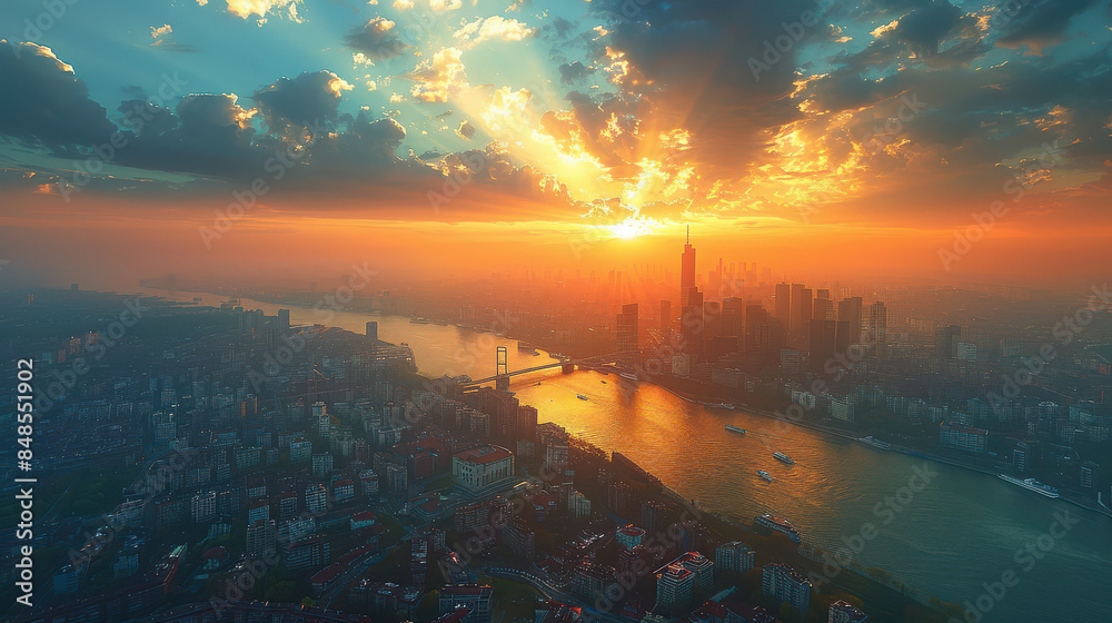 Istanbul, Turkey city skyline created with Generative AI technology