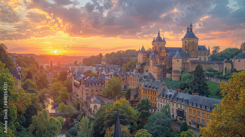 Wallpaper Mural Beautiful holiday theme of Luxembourg City created with Generative AI technology Torontodigital.ca