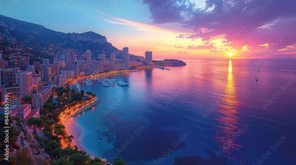 beautiful monaco scene created with Generative AI technology