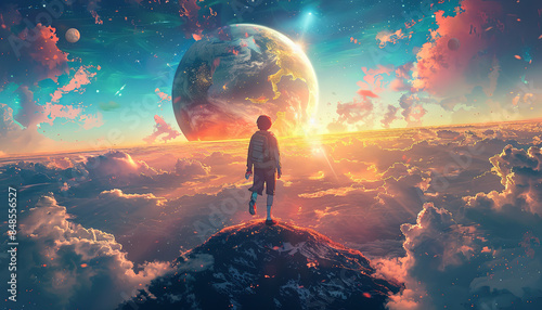 Surreal World with a Planetary Landscape photo