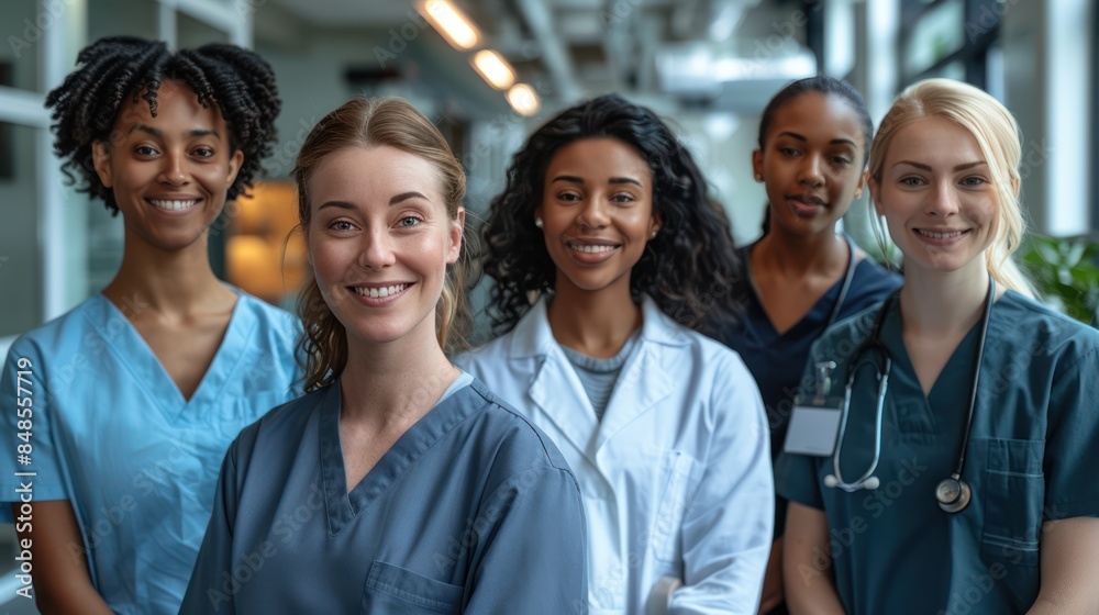 Joyful Healthcare Team in Diversity: A Group of Professionals Poses Happily Together Joyful Healthcare Team in Diversity: A Group of Professionals Poses Happily Together