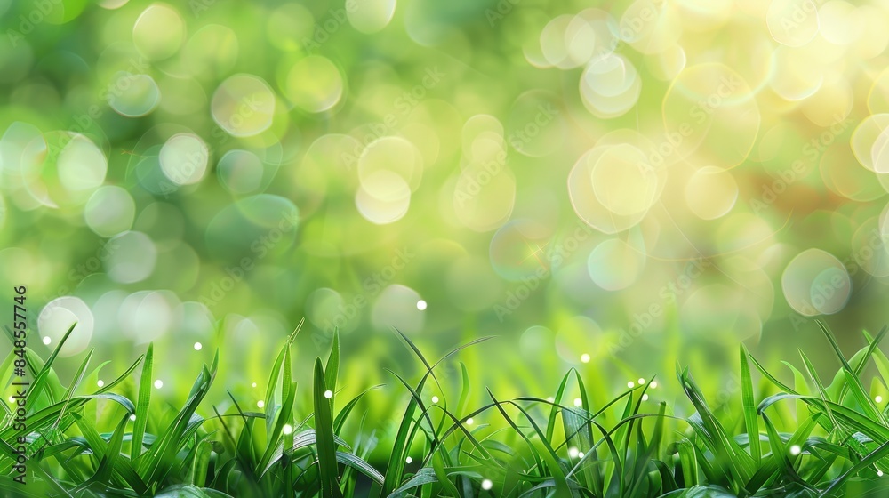 Obraz premium Green grass with a green blurred background