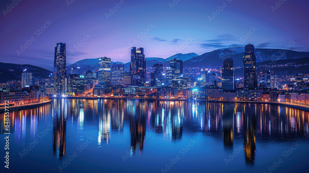 Fototapeta premium Beautiful travel scene of Oslo, Norway as holiday stock theme created with Generative AI technology