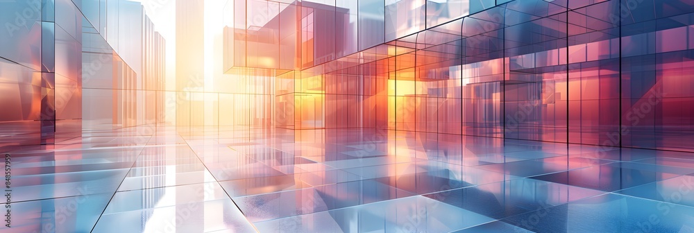 Business Background with Geometric Architectural Forms. Brightly Lit Corporate Environment Business Background with Geometric Architectural Forms. Brightly Lit Corporate Environment