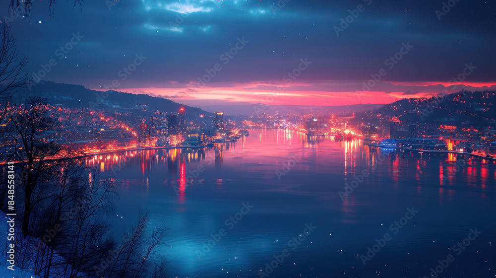 Beautiful travel scene of Oslo, Norway as holiday stock theme created with Generative AI technology Beautiful travel scene of Oslo, Norway as holiday stock theme created with Generative AI technology