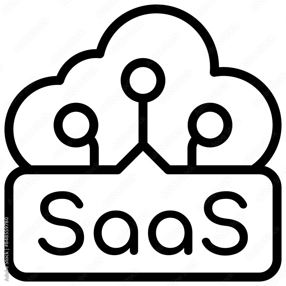 Saas Icon. Cloud Saas Icon
