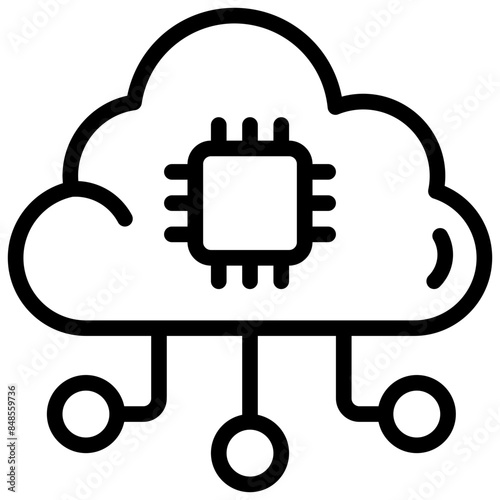 Cloud chip Icon. Cloud Data Processor Icon