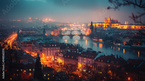 Typical scene Prague, Czech Republic city skyline