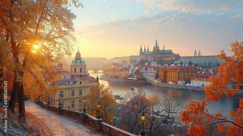 Typical scene Prague, Czech Republic city skyline