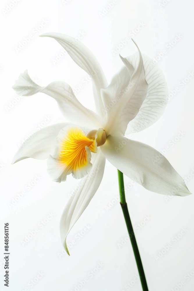 Obraz premium flower Photography, Coelogyne pandurata, copy space on right, Isolated on white Background
