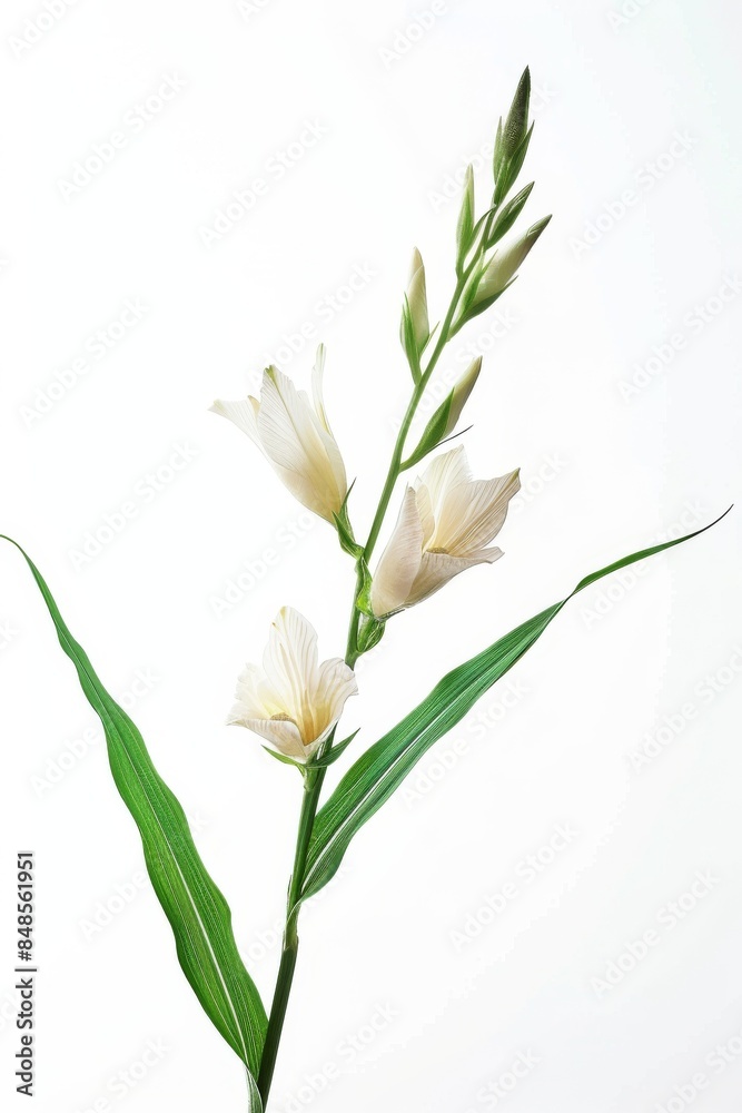 Obraz premium flower Photography, Eria javanica, copy space on right, Isolated on white Background