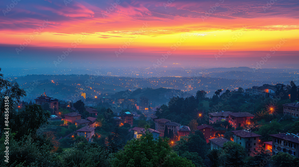 Obraz premium Typical travel scene of San Marino city skyline