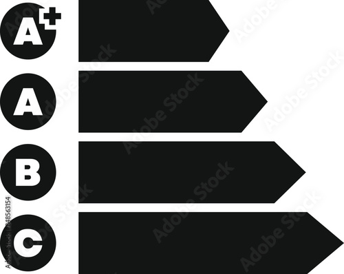 Black and white energy efficiency rating indicating improvement going up from g to a plus plus plus