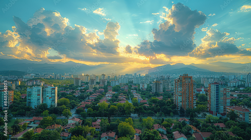 Fototapeta premium Skopje, North Macedonia city created with Generative AI technology