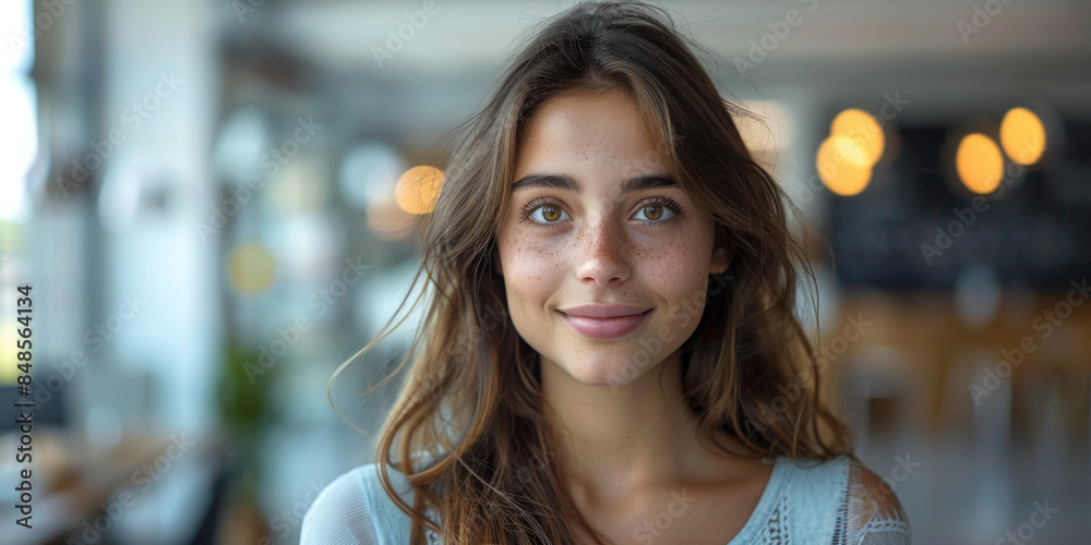 Obraz premium Full Body Business Indian Woman Smart Big Eyes