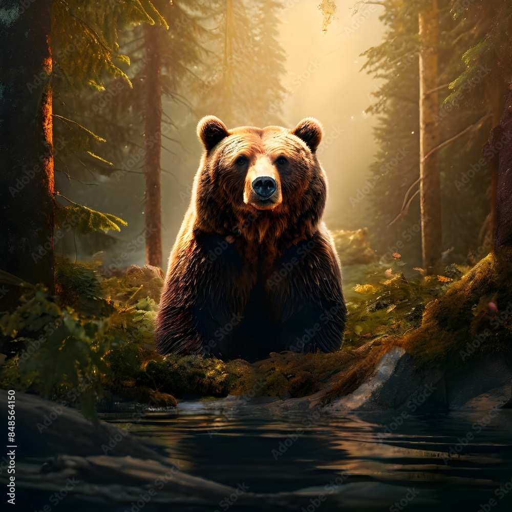 Obraz premium Brown bear forest
