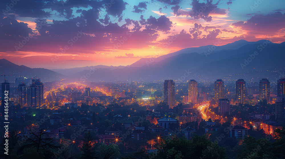Obraz premium Skopje, North Macedonia created with Generative AI technology