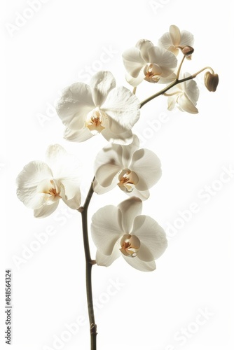 flower Photography, Phalaenopsis, copy space on right, Isolated on white Background