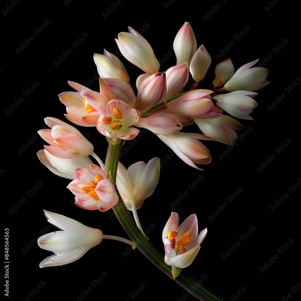 Fototapeta premium flower Photography, Spathoglottis plicata, Close up view, Isolated on Black Background
