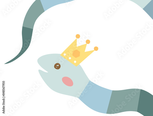 王冠をかぶった蛇のイラスト