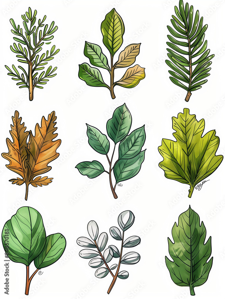 A seamless pattern of green leaves for nature-themed designs