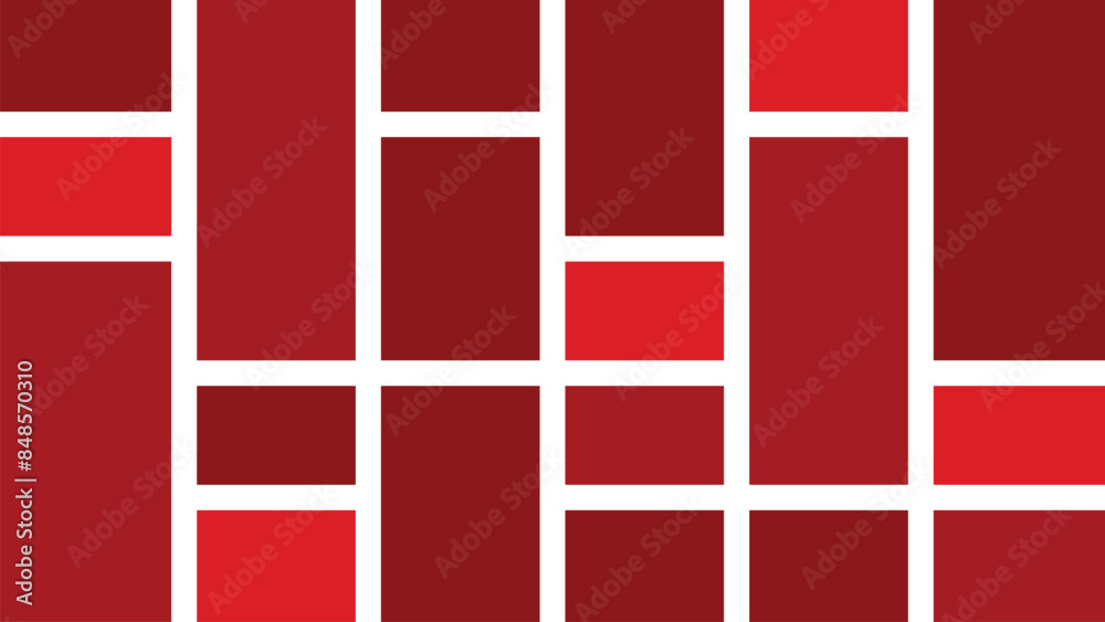 Red square shapes in white borders arranged to form the letter 'I', minimalist design, vector illustration. Red square shapes in white borders arranged to form the letter 'I', minimalist design, vector illustration.