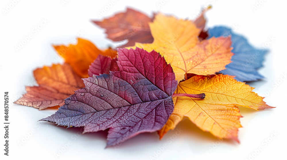 A vibrant red maple leaf, a symbol of autumn, stands alone against a clean white background A vibrant red maple leaf, a symbol of autumn, stands alone against a clean white background