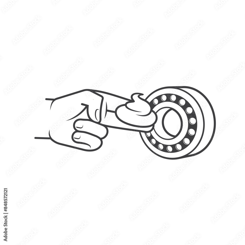illustration of grease, grease is a lubricant with high viscosity. illustration of grease, grease is a lubricant with high viscosity.