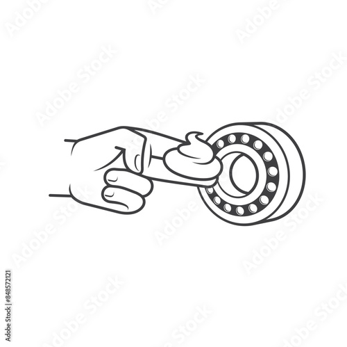 illustration of grease, grease is a lubricant with high viscosity.