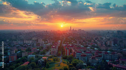 Yerevan, Armenia city skyline created with Generative AI technology © Robert Herhold