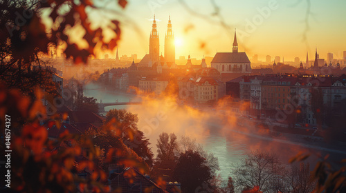 Zagreb, Croatia city skyline created with Generative AI technology