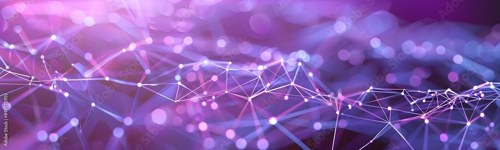 Abstract purple background with connecting dots and lines. Structure and communication. Plexus effect. Abstract science geometrical network background. Abstract purple background with connecting dots and lines. Structure and communication. Plexus effect. Abstract science geometrical network background.