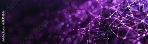 Abstract purple background with connecting dots and lines. Structure and communication. Plexus effect. Abstract science geometrical network background. 