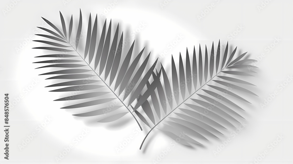 Realistic transparent shadow from a leaf of a palm tree on the white background. Tropical leaves shadow. Mockup with palm leaves shadow. Realistic transparent shadow from a leaf of a palm tree on the white background. Tropical leaves shadow. Mockup with palm leaves shadow.