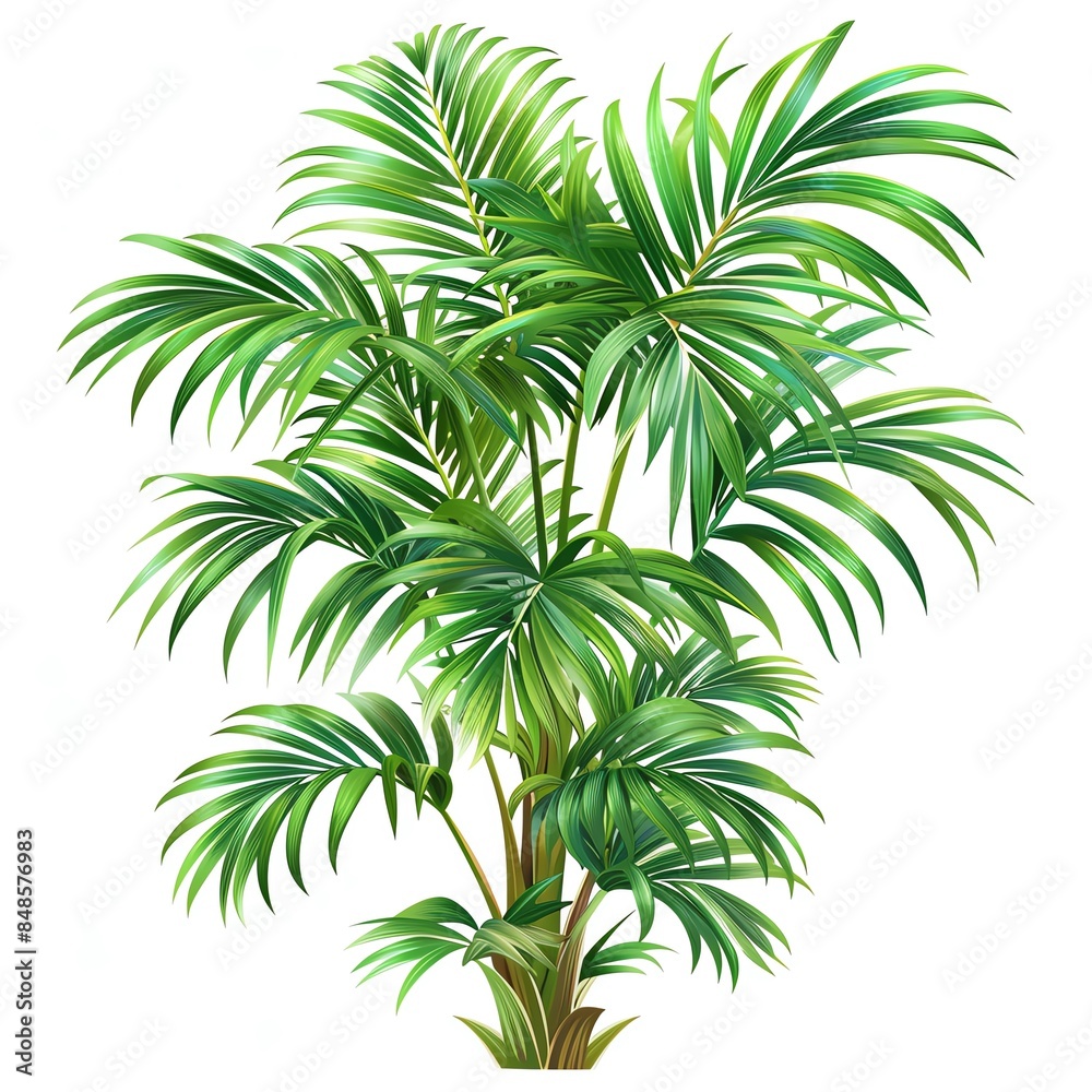 A parlor palm clipart, house plant element, vector illustration, green, isolated on white background A parlor palm clipart, house plant element, vector illustration, green, isolated on white background