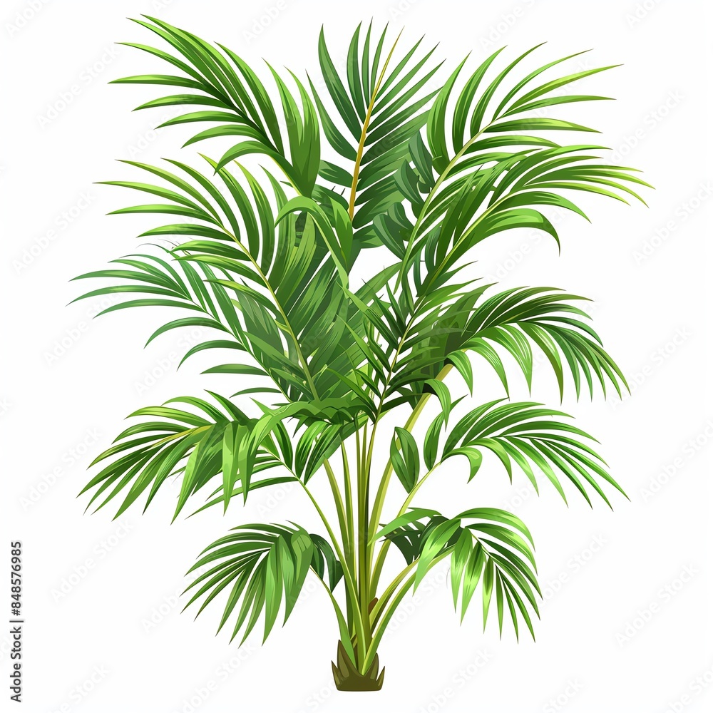 Obraz premium A parlor palm clipart, house plant element, vector illustration, green, isolated on white background