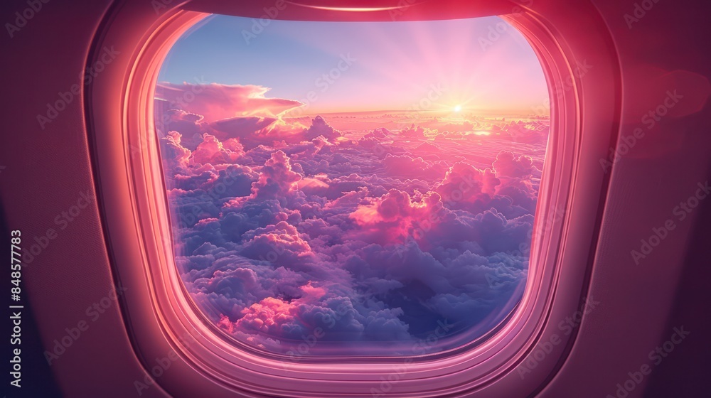 A View From The Plane Window At Sunset A View From The Plane Window At Sunset
