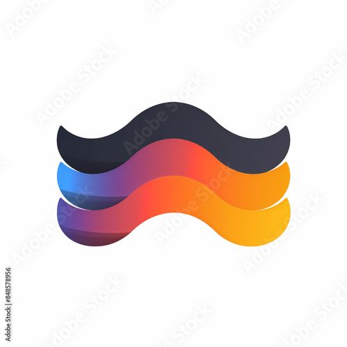 Rainbow flag waving in colorful vector design photo
