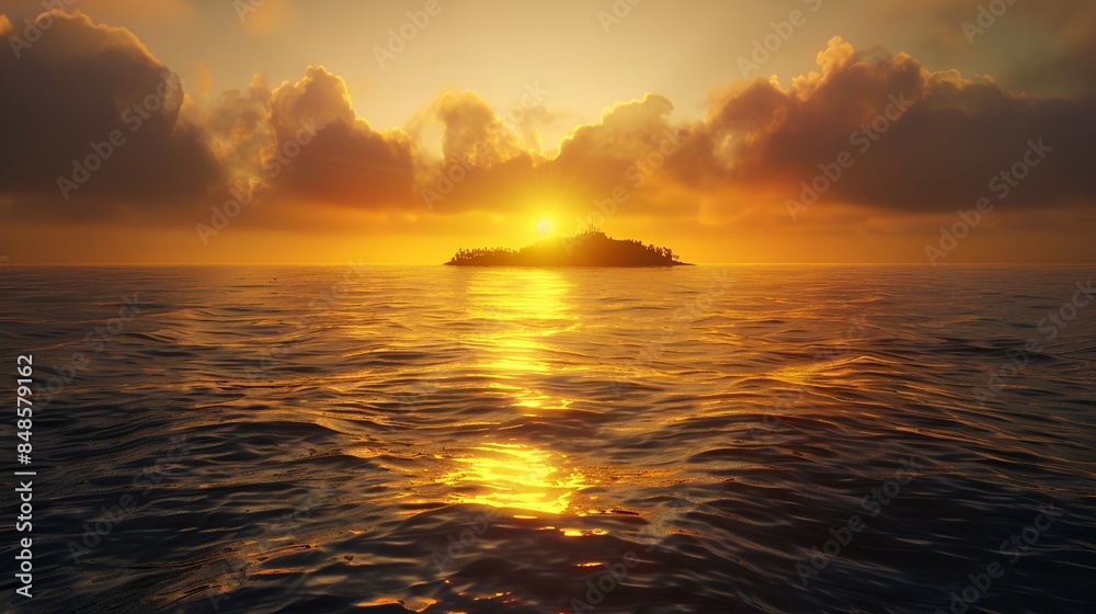 Obraz premium sunset over the far island