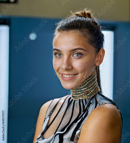 Happy young woman, age 20, ...