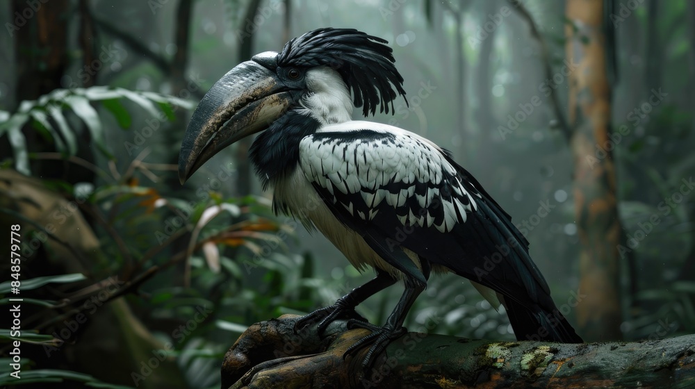 Obraz premium Asian Black and White Hornbill