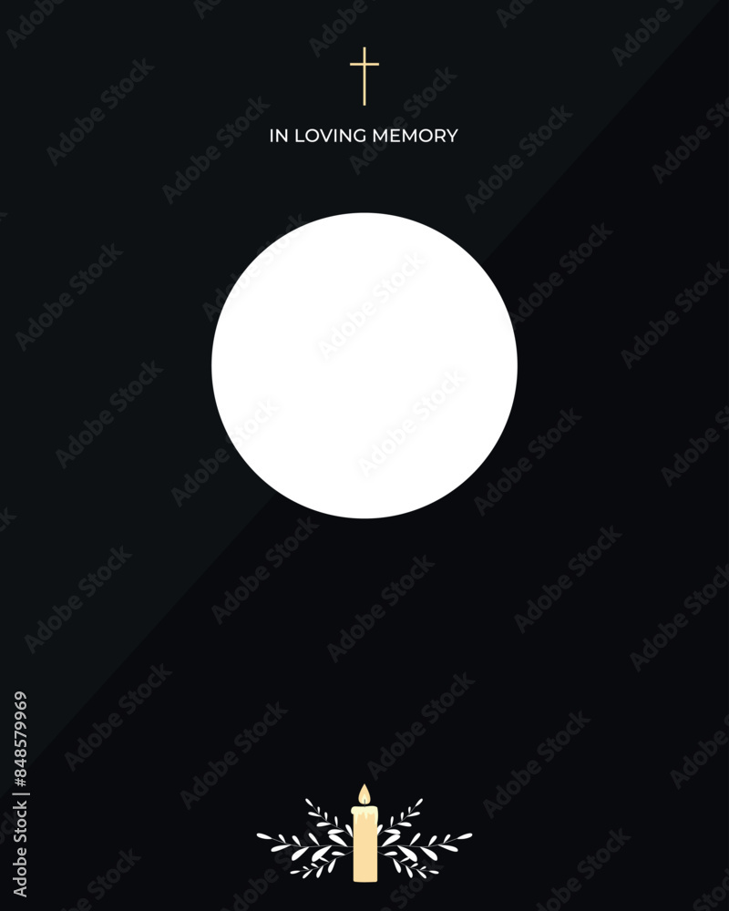 Funeral vector card. Empty card. Digital Funeral Announcement Invitation Template in vector Illustrator Funeral vector card. Empty card. Digital Funeral Announcement Invitation Template in vector Illustrator