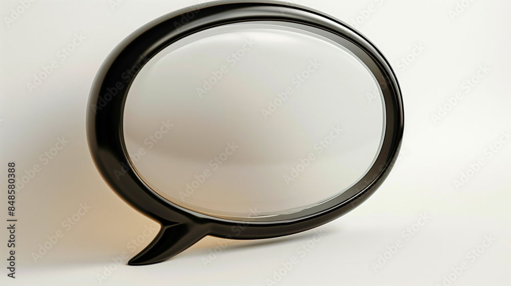 Mirror frame with metallic camera icon on glass surface