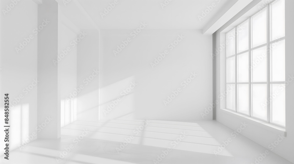 Empty white room with window. Blank interior design 3d render. Empty white room with window. Blank interior design 3d render.