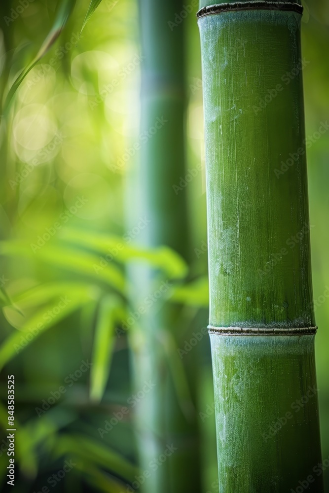 Detailed view of lush green bamboo stalks displaying their natural texture and beauty Detailed view of lush green bamboo stalks displaying their natural texture and beauty