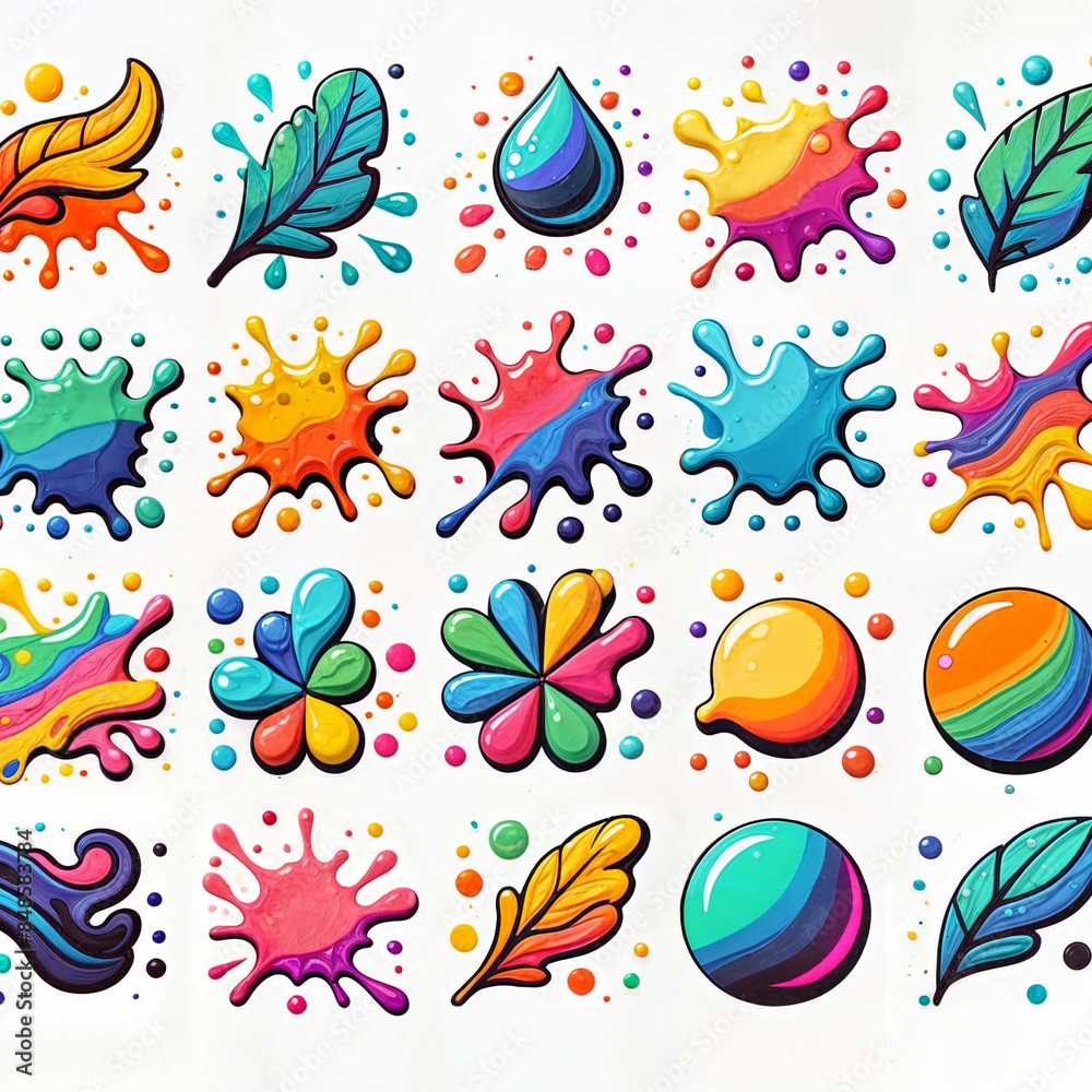 Obraz premium seamless pattern with brushes and paints