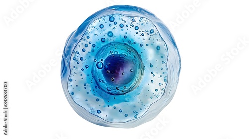 1. A striking image captures the beauty and intricacy of a human egg cell isolated on a pristine white background, showcasing its delicate structure and significance in the process of reproduction,