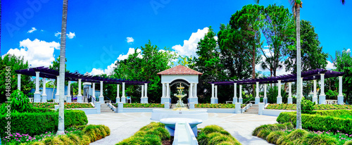 Lakeland, FL, USA - 06 10 2024: Beautiful Hollis botanic garden and lake landscape in Lakeland Florida photo