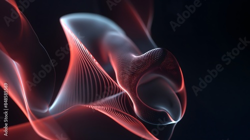 4. Against a backdrop of darkness, a striking 3D model presents the inner ear as a focal point, with the eardrum and cochlea illuminated in a subtle glow, inviting viewers to explore the mysteries of