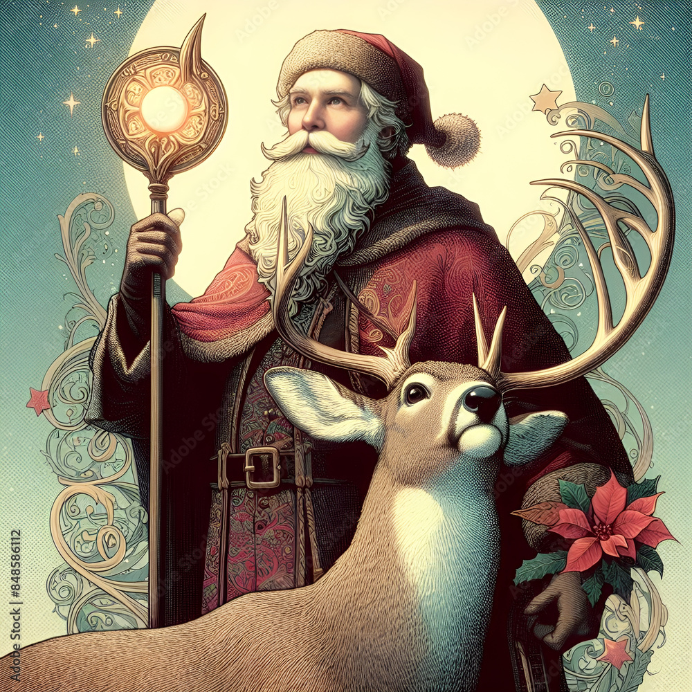 custom made wallpaper toronto digitalchristmas illustration.Generative AI